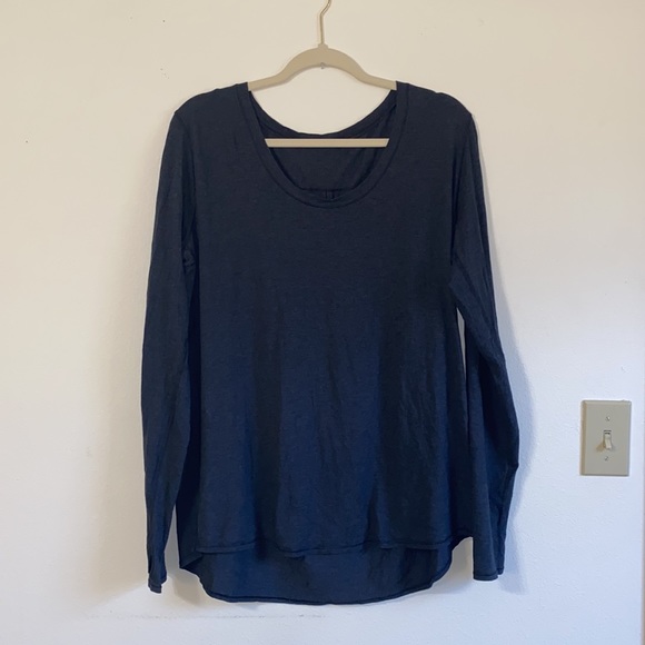 Lululemon Yogi Everyday Long Sleeve Heathered Black Size 8/10 - Picture 2 of 5